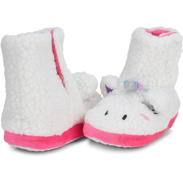 dELiAs Toddler Girls Slippers Plush Animal Critter House Shoes